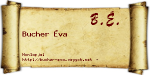 Bucher Éva névjegykártya